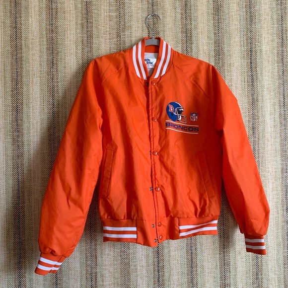 VINTAGE NFL Broncos Orange Jacket Chalk Line Size Small Collector Men’s Jacket